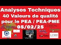 analyses techniques sociétés de qualités rubis pea pea pme asml air liquide lvmh et