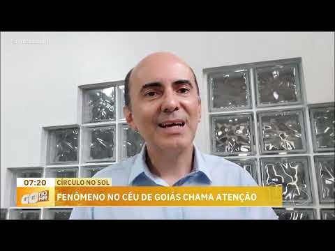 Um círculo ao redor do sol chamou a atenção no céu de Goiás