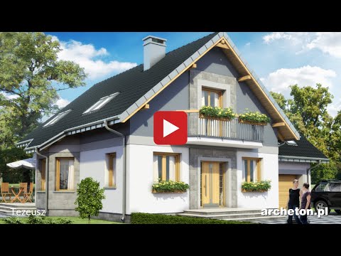 Projekt domu Tezeusz - archeton.pl - z użytkowym poddaszem 213,3 m2