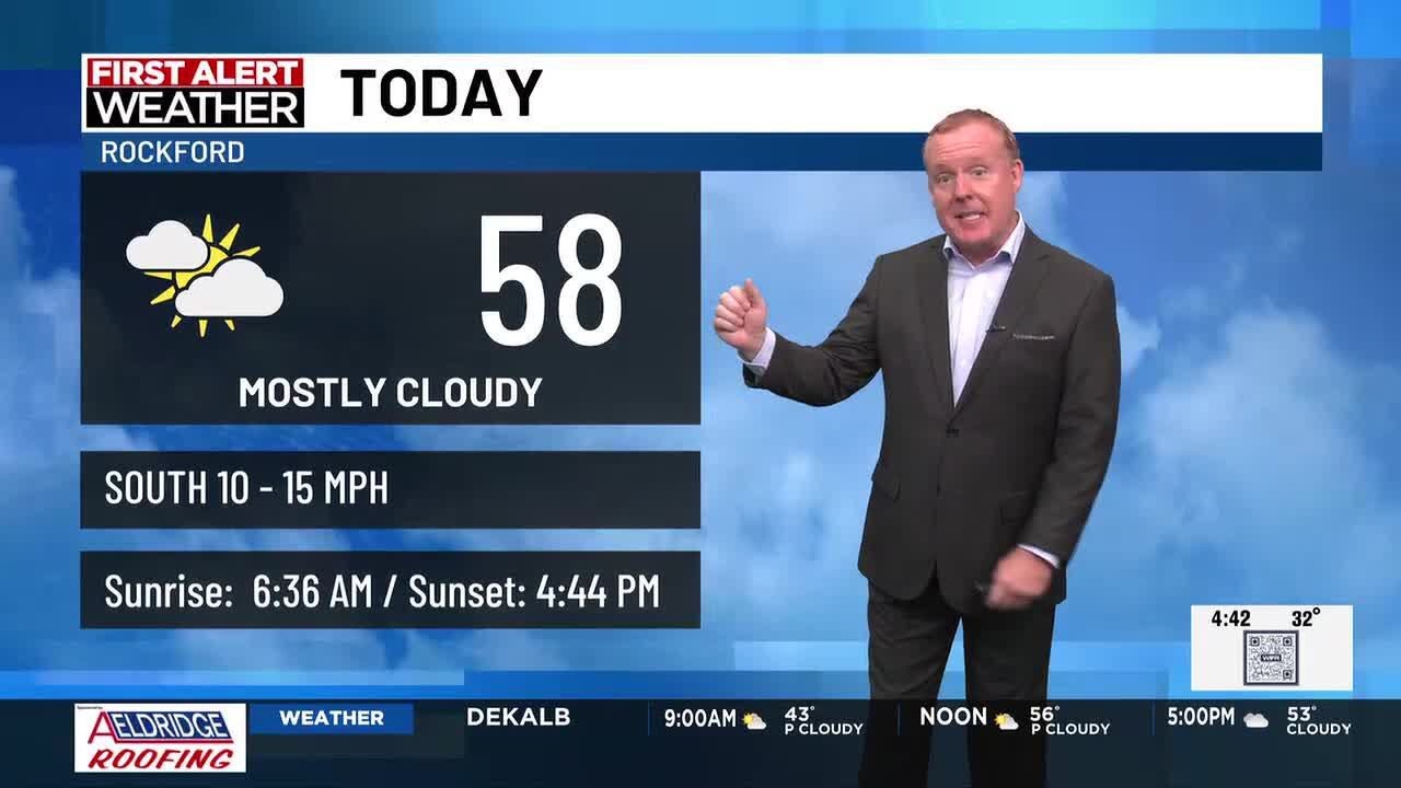 Increasing clouds today, rain showers tonight