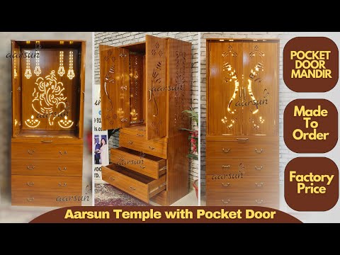 Modern Pooja Mandir with LED Lights: Factory Price Video