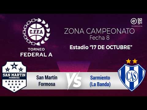 "TRANSMISIÓN DE FÚTBOL"-FEDERAL "A" ZONA CAMPEONATO - SAN MARTÍN VS SARMANIENTO (LA BANDA)-13-9-26