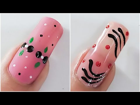5 Easy Nail Art designs For Beginners 2024 || Diseños de uñas Cortas l