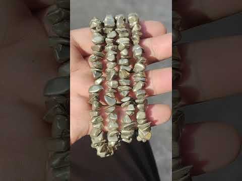 Golden freeform natural pyrite beads