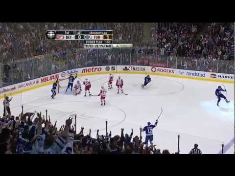 Phaneuf Goal - Red Wings 0 vs Leafs 2 - Jan 7th 2012 (HD)