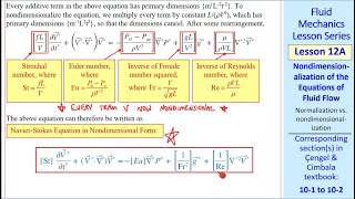 Fluid Mechanics Lesson 12A: Nondimensionalization of the Equations of Fluid Flow