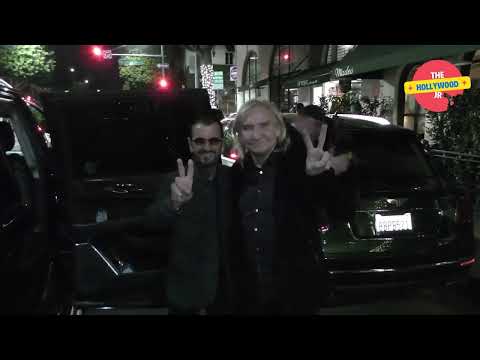 THE BEATLES RINGO STARR & JOE WALSH & JEFF LYNNE WERE SEEN LEAVING MADEO RESTAURANT IN BEVERLY HILLS