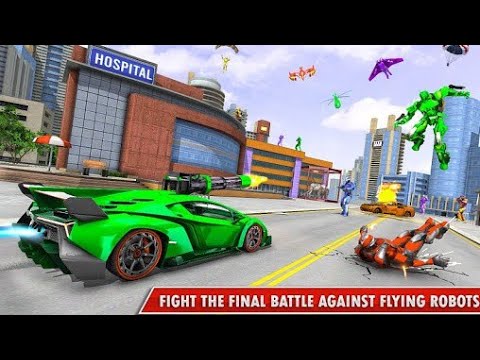 Turtle robot animal rescue missions in robot car transforming games.