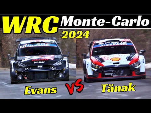 WRC Rallye Monte-Carlo 2024 - Elfyn Evans vs Ott Tänak - Comparison, Flatout & Max Attack!