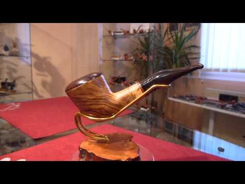 Pipa in olivastro half bent freehand - www.paronellipipe.it