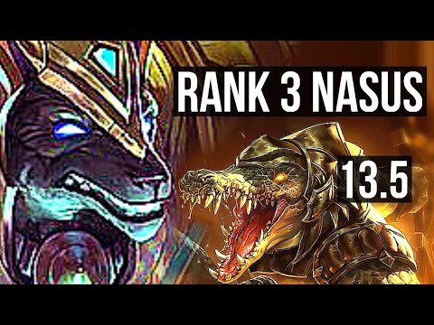 NASUS vs RENEKTON (MID) | Rank 3 Nasus, 2/0/3, 900+ games, 1.3M mastery | TR Grandmaster | 13.5