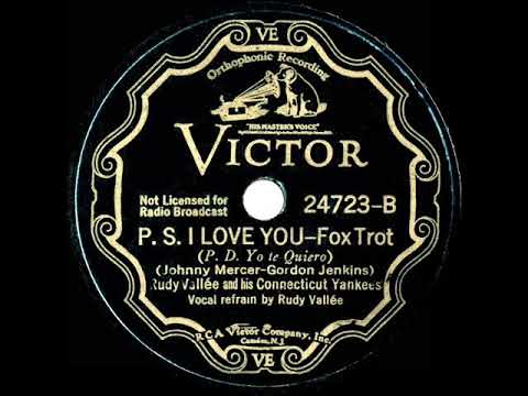 1934 HITS ARCHIVE: P.S. I Love You - Rudy Vallee (1st recording of the song)