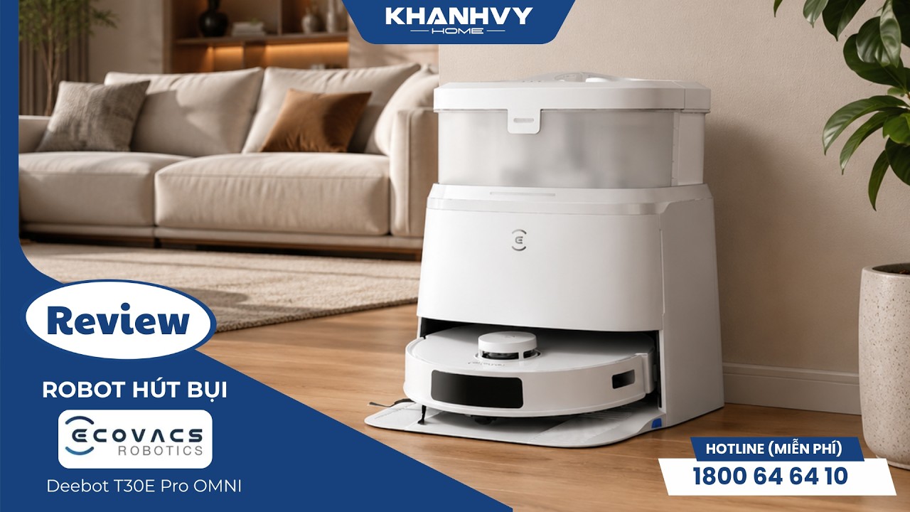 Robot hút bụi lau nhà Ecovacs Deebot T30e Pro Omni