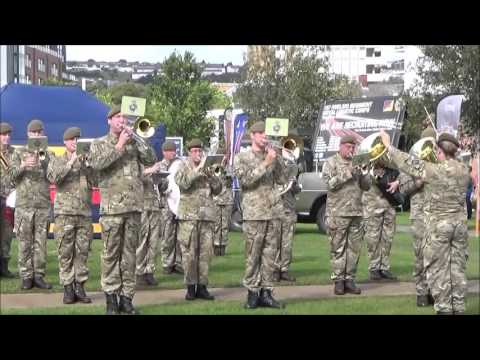Band of the Queens Division at an Army Recruiting Event; Swansea