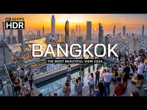 🇹🇭 4K HDR | A vista mais deslumbrante de Banguecoque - Mahanakhon SkyWalk | Tour completo a pé