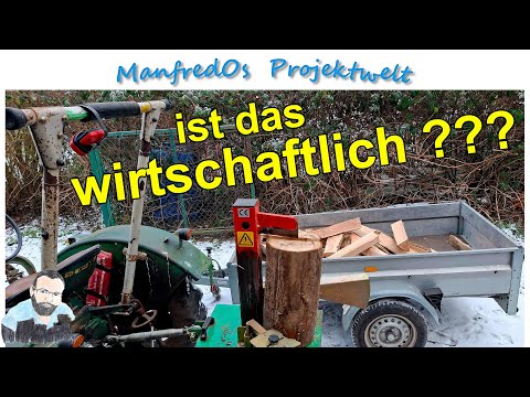 Holz spalten mit Traktor und Kurzholzspalter - lohnt sich das? | Brennholz | DEUTZ D15 | Holzspalter