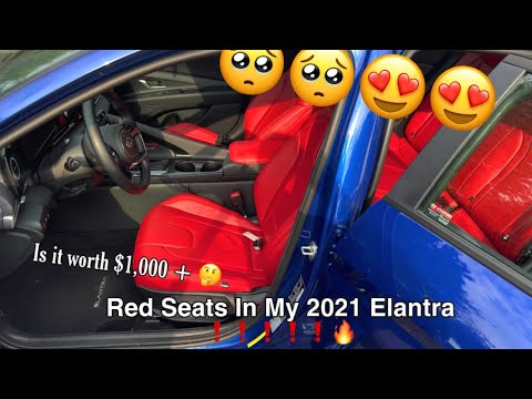 2021 Hyundai Elantra | Red Leather Seats Katzkin Custom