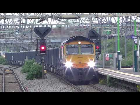 Nuneaton Station 21/05/24 Classes 37/47/56/66/68/70/90/325 #freighttrains #locomotives