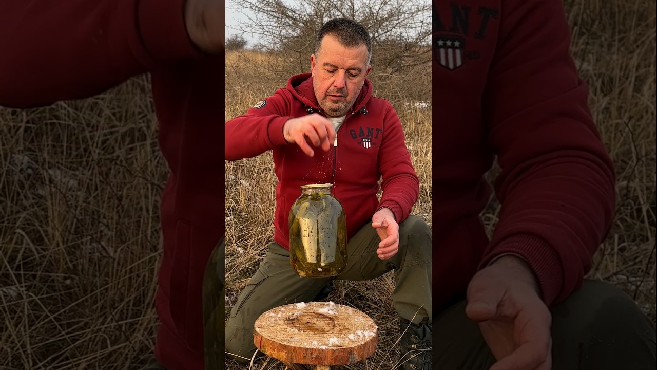 Genius Rope Trick: Lift and Carry Heavy Jars Effortlessly! #camping #lifehacks #survival