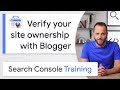 Blogger For Site Ownership Verification Google Search Console Training