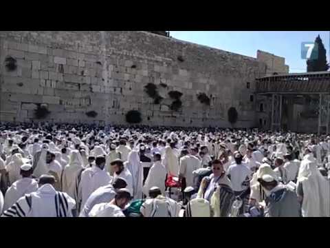 Thousands pray at the Western Wall on Jerusalem Day