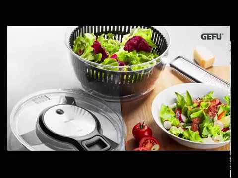 GEFU Salatschleuder SPEED WING Edelstahl 5 Liter mit GRATIS  Frischhaltedeckel | Salatschleudern & Seiher | Vorbereiten & Zubereiten |  KOCHEN & BACKEN | 1a-Neuware