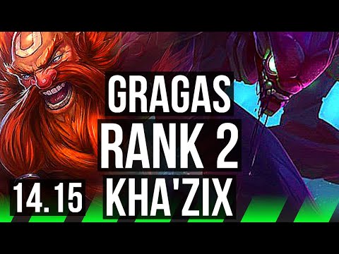 GRAGAS vs KHA'ZIX (JGL) | Rank 2, 14/1/12, Legendary | VN Challenger | 14.15