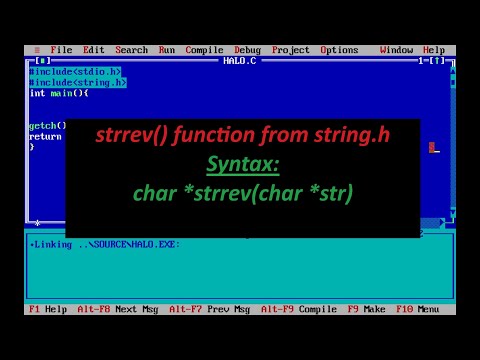 C Program To Reverse A String Using Strrev Functionstandard Library String Functions