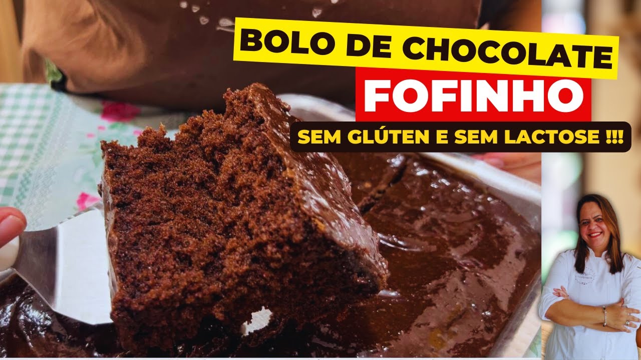 Bolo De Chocolate Fofinho  Sem Glúten e Sem Lactose !!