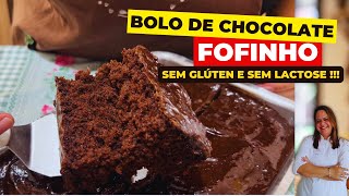 Bolo De Chocolate Fofinho  Sem Glúten e Sem Lactose !!