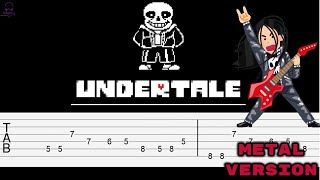 Megalovania - Undertale [Guitar Tabs Tutorial] Metal version