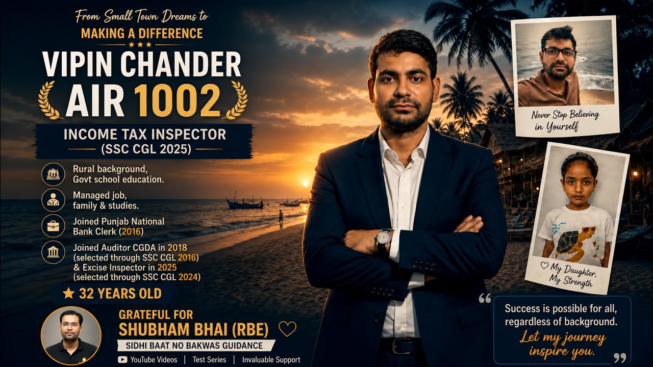 SSC CGL 2025 Income Tax Inspector| Vipin Chander Success Story| Working Aspirant
