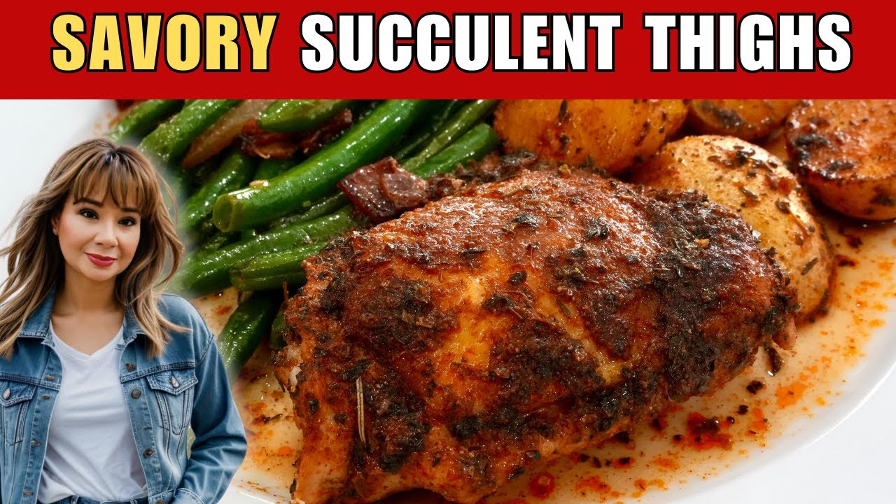 Juicy Oven Baked Chicken Thighs with Potatoes