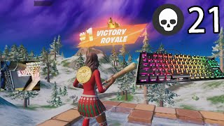 21 BOMB  Solo Win gameplay with Roccat Vulcan tkl pro ASMR l Fortnite Keyboard & Mouse