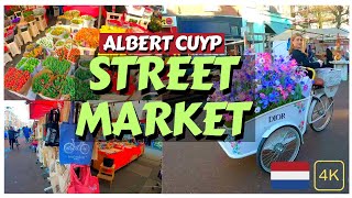 Albert Cuyp Market Amsterdam [4K] - Beautiful Street Market For Food, Flowers, Souvenirs