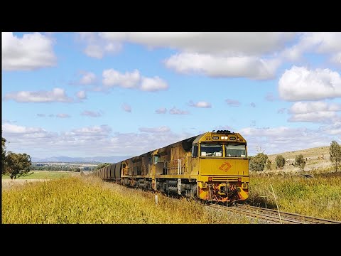 Aurizon coal train 6026 6042 ACB4403 approaching  Werris Creek on coal mine hill 10-4-2023