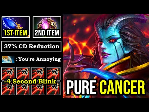 MOST ANNOYING QOP EVER -4s Blink First Item 13min Scepter Unlimited Spell Lifesteal Octarine DotA 2
