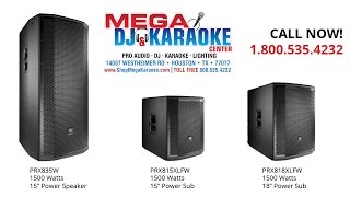 Video thumbnail for JBL PRX835W 3-Way 1500 Watt Vocal speaker, PRX818XLFW 1500 Watt Subwoofer by MegaKaraokeCenter