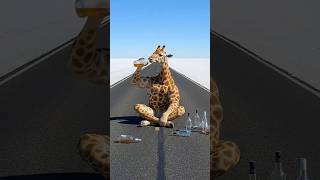 Giraffe saved the bitter gourd plant from drying up by watering it 😭 #ai #tree #save #giraffe
