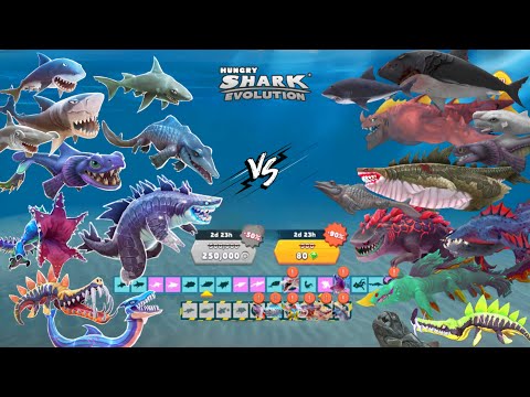 Hungry Shark Evolution - All Sharks Vs All Enemy Sharks - All Sharks Unlocked
