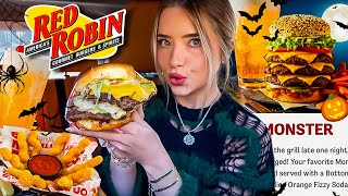 Eating Red Robin's NEW Halloween Menu ft. MEGA MONSTER BURGER & More!!