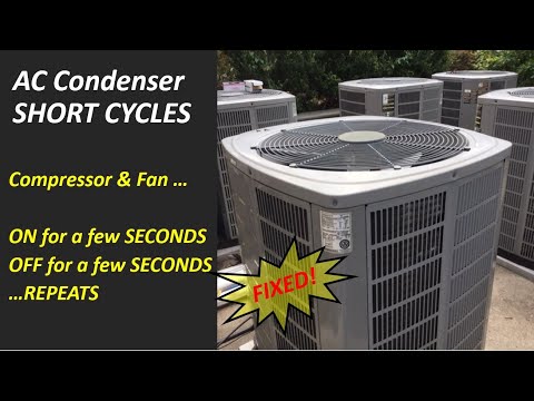 FIXED Outdoor AC Condenser Compressor Short Cycling; compressor turning on and off every few seconds
