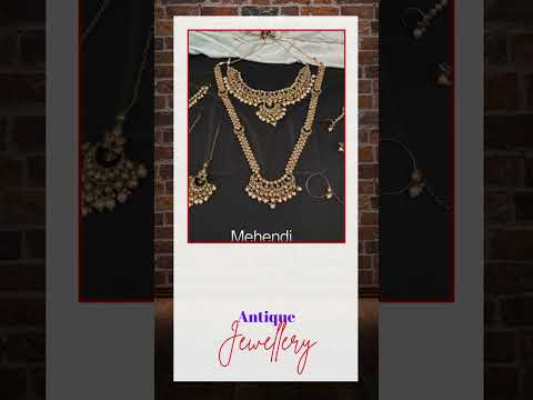 Antique Jewelry Mehendi Polish Designer Party Wear Antique Dulhan Set