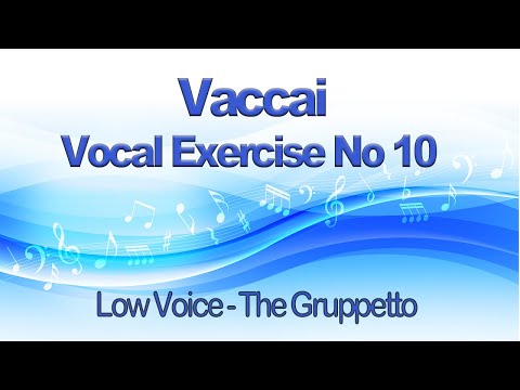 Vaccai Practical Method Lesson 10 The Gruppetto or Turn - Key Bb For Low Voice - Alto or Baritone