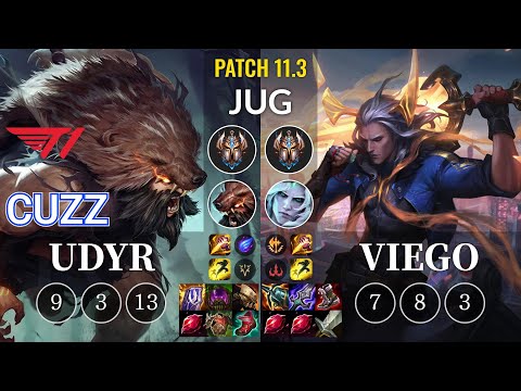 T1 Cuzz Udyr vs Viego Jungle - KR Patch 11.3