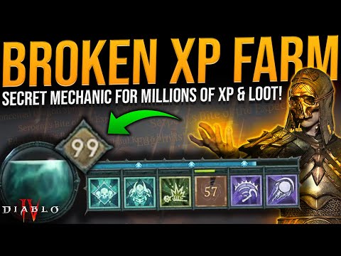 Diablo 4 New BROKEN XP FARM - Secret Mechanic Spawns MORE ELITES - Millions of XP FAST + LEGENDARIES