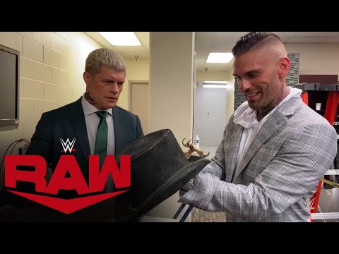 Cody Rhodes gifts Corey Graves a hat from “The American Dream” Dusty Rhodes: Raw, May 2, 2022