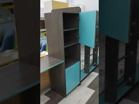 Стол письменный со стеллажом лев. "Лаворо" (Анкор светлый/Розовый кварц) D