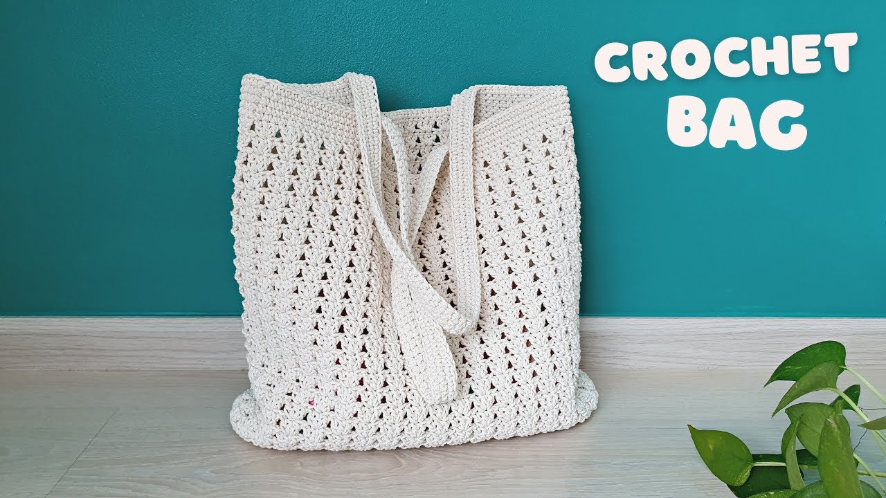 🧶Super Easy DIY Crochet Tote Bag | Crochet Bag Oval Bottom Look Minimal | ViVi Berry Crochet