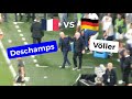 Germany vs France bench cam: Rudi Völler celebrates victory and meets his friend Deschamps